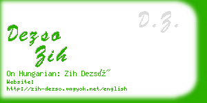 dezso zih business card